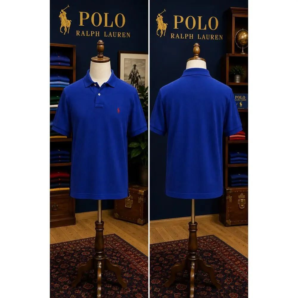 Vintage 90s Polo Ralph Lauren Blue Polo Shirt Red Pony Men’s Small Cotton